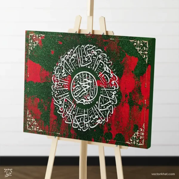 طرح تابلو وان یکاد گرد ثلث سبز و قرمز